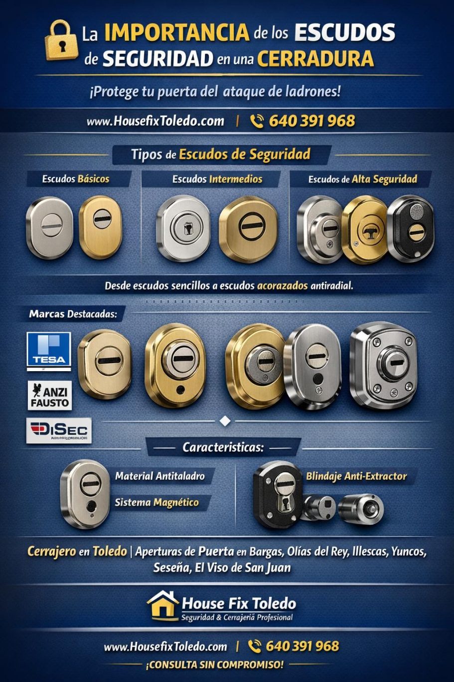 Escudos de seguridad Diferentes tipos y modelos de escudos para todo tipo de puertas y necesidades